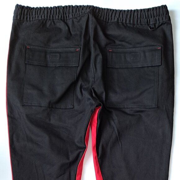 Fashion Nova MensTravis Twill Joggers Heavy Black and Red Cotton Pants Size XXL - Picture 3 of 10